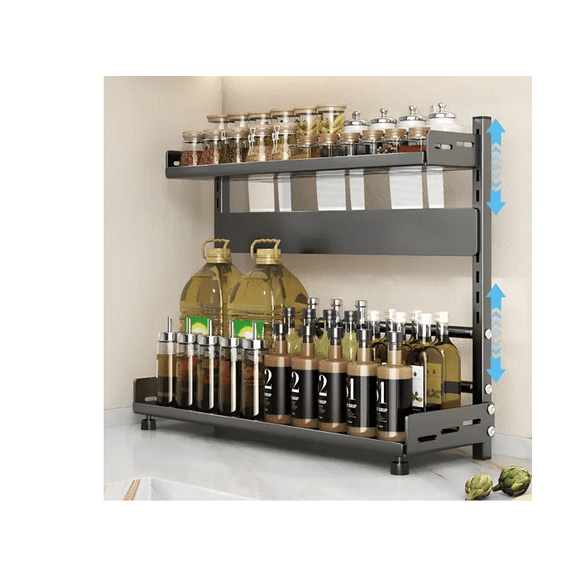 Estante De Cocina Para Almacenar Especias Para La Nevera Xtellar negro