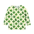 thumbnail image 5 of Girls St. Patrick's Day Shirts 3/4 Sleeve Crew Neck Print Pullover Tops Holiday Casual Loose Stylish T-Shirts (3 Years, Mint Green-H), 5 of 6