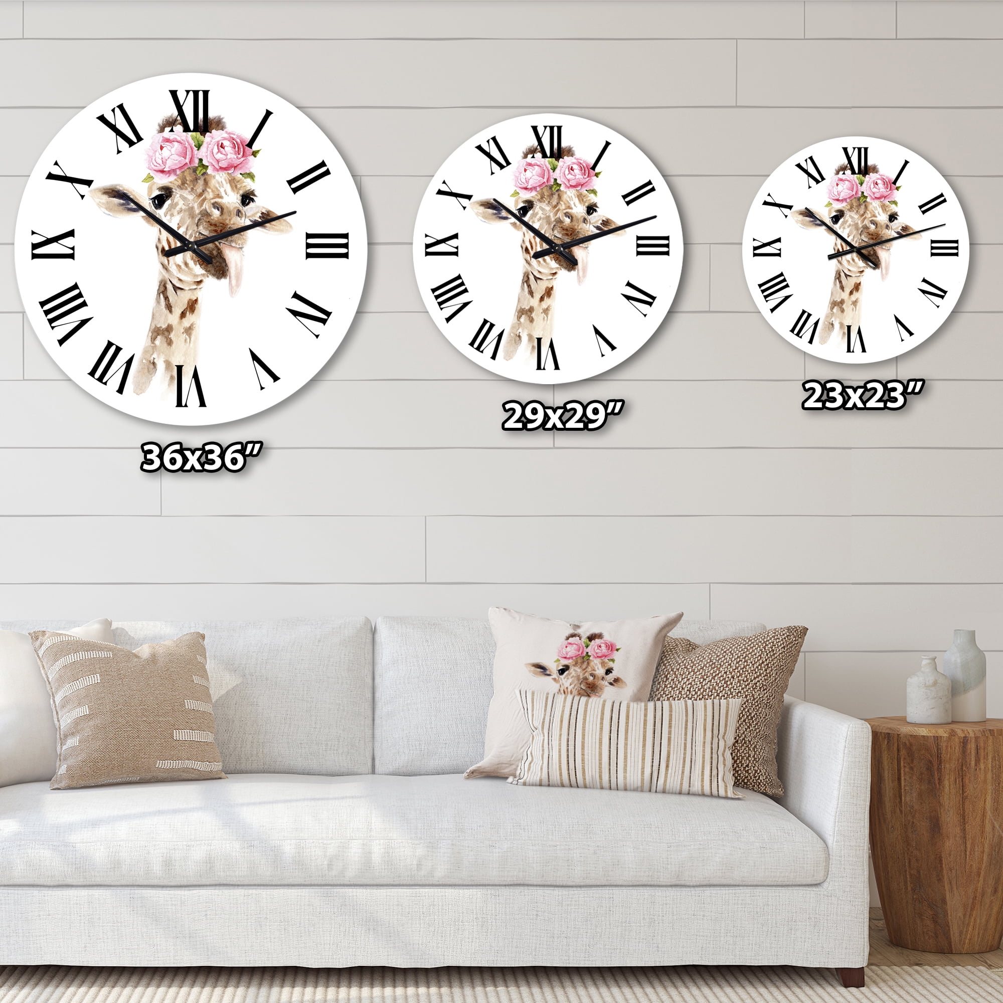 Designart 1 in Quartz Farmhouse Wall Clock