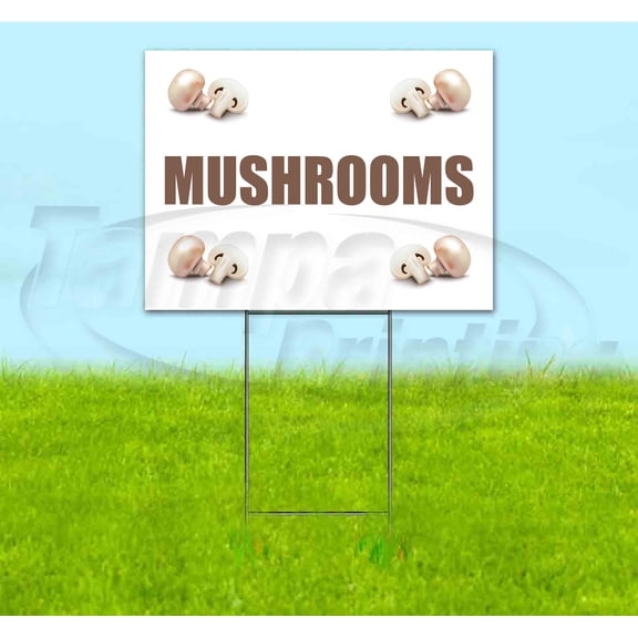 Mushrooms (18" x 24") Yard Sign, Includes Metal Step Stake