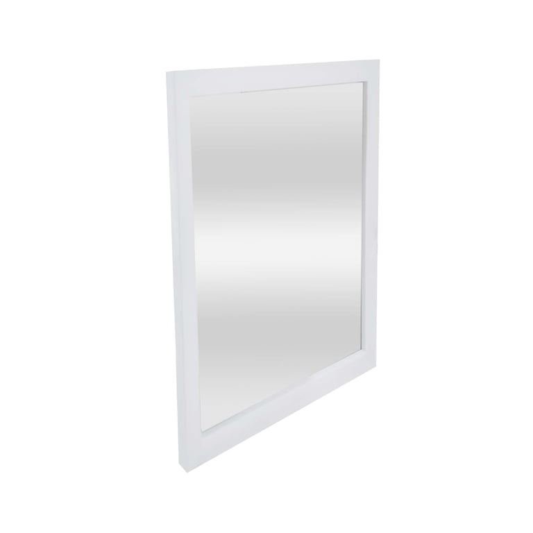 16x16 White Square Wall Mirror with Beveled Glass photo 2