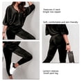 thumbnail image 1 of Women 2 Piece Outfits, Casual Single Row Zipper Women Velour Tracksuits Long Sleeve Autumn Winter For Sports For Home For Shopping ANGGREK DH1711, 1 of 5