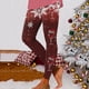 thumbnail image 1 of WILLBEST Leggings de Entrenamiento de Cintura Alta para Mujer, Suaves Y Elásticos, con Estampado Navideño Y Diseño de Bloques de Color, Cómodos Leggings de Fitness. Grande, 1 of 4