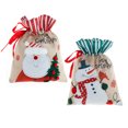 thumbnail image 1 of CHAO bolsas de regalo de Navidad (Papá Noel y muñeco de nieve), bolsas de regalo de Navidad con cordón, bolsa de tela reutilizable, bolsas de regalo de Navidad portátiles con cordón para decoración na, 1 of 5