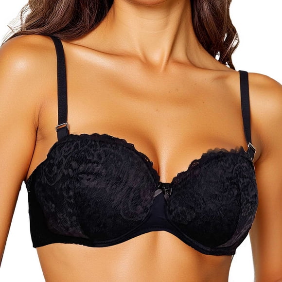 Sexy Lace Bra for Women Transparent Underwire Unlined Lingerie Comfortable Supportive Demi Cup Balconette Bras