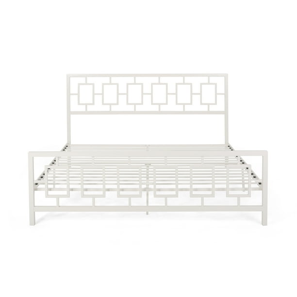 Claudia Modern Iron King Bed Frame, White Walmart.ca