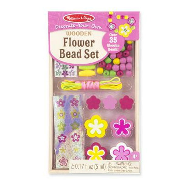 Melissa & Doug DecorateYourOwn Wooden Flower Bead JewelryMaking