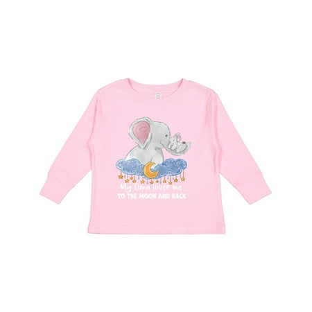 

Inktastic My Oma Loves me to the Moon and Back Elephant Family Boys or Girls Long Sleeve Toddler T-Shirt