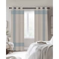 thumbnail image 3 of Blue Striped Blackout Curtains 84 Inches Long for Bedroom, Farmhouse Beige Geometric Minimalist Thermal Insulated Room Darkening Black Out Window Curtain Panels Grommet Drapes for Living Room, 3 of 8