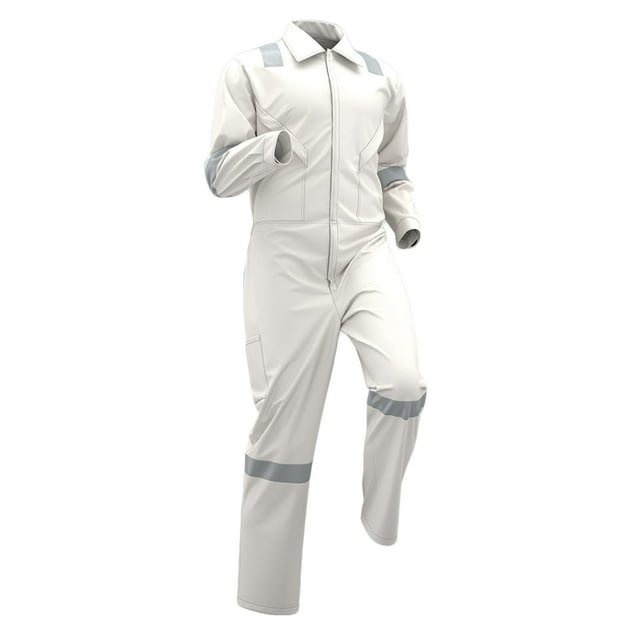 Ohufall Men's 2 Pieces Outfits Wear-Resistant and Reflective Long Sleeve Lapel Tops & Pants Machine Repair Clothes, Welding Workshop Construction Labor Protection Work Clothes Set