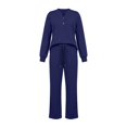thumbnail image 7 of vdgthytj Tracksuits Women 2 Piece Set Long Sleeve V-Neck Button Tops Drawstring Straight Leg Pants Fall Loungewear Outfits(Medium,Navy), 7 of 7