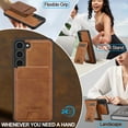 thumbnail image 6 of Allytechgroup Case for Samsung Galaxy S21, 2 In 1 Wallet Stand Case with Detachable Card Holder Support Wireless Charging Shockproof Magnetic Back Cover for Samsung Galaxy S21, Brown, 6 of 13