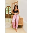 thumbnail image 4 of Ekouaer Women's Silk Satin Pants Wide Leg Pajama Bottoms Lounge Pants Casual Loose Trousers Pj with Pockets, 4 of 6