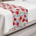 thumbnail image 2 of Flower Bed Runner, Purple Flowers Poppy and Daisy Summer Nature Wildflowers Graphic, Decorative Accent Bedding Scarf for Hotels Homes and Guestrooms, Queen, Lavender Scarlet, by Ambesonne, 2 of 2