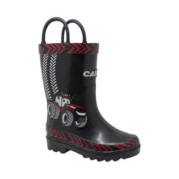 Toddler's 3D Big Red Rubber Boot Black
