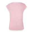 thumbnail image 4 of Xmyrz T Shirts For Women Commuting Solid V Neck Loose Pullover Short Sleeve Versatile Casual Tops Casual Blouses, 4 of 5