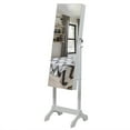 thumbnail image 3 of Veryke 4-Tier Standing Mirror Lockable Jewelry Armoirew/ Velvet Interior, White, 3 of 12