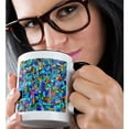 thumbnail image 2 of 3dRose, Bright Vibrant and Colorful Blue Gaudi inspired mosaic pattern - stain glass like - multicolored, 15oz Two-Tone Black Mug, 2 of 7