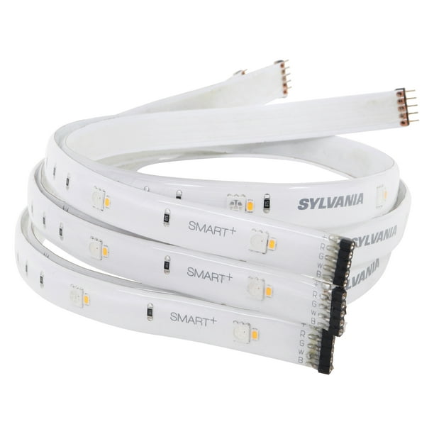 SYLVANIA Smart Bluetooth LED Flex Light Strip Kit, A19, Tunable, Dimmable, 2700K-6500K, White, Works with Amazon Alexa, HomeKit and Assistant, 3 Pack - Walmart.com