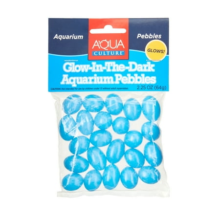 Aqua Culture Glow-in-the-Dark Resin Aquarium Decor Pebbles, 2.25 oz
