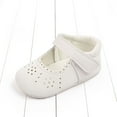 thumbnail image 4 of AJTQTH Baby Walking Shoes Ruffles Trim Hollowed Out Breathable Shoes Closed Toe Velcro Straps Sneakers Soft Soled Non-Slip Shoes Faux Leather Sandals White 11, 4 of 8