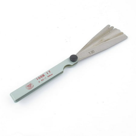 Unique Bargains Metal 100mm Long 0.02mm-1.00mm Thickness 17 Feeler Gauge Silver Tone