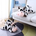thumbnail image 3 of Almohada de peluche de vaca, lindos animales de peluche de vaca, juguetes de animales de granja de peluche, almohada de vaca de peluche manchada en blanco y negro, adecuada para niños, 3 of 5