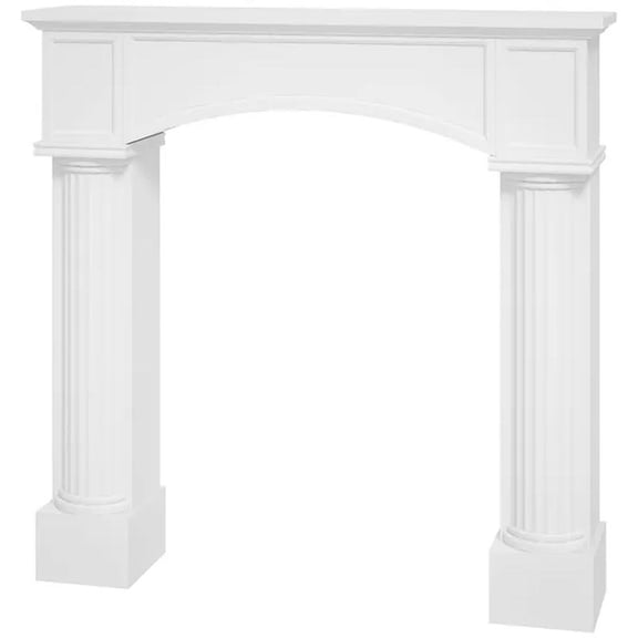 Modern Fireplace Mantel, Freestanding Fireplace Surround for Electric Fireplaces, White