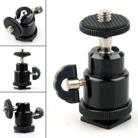Image of Naierhg 1/4 Inch Mini Ball Head Hot Shoe Adapter Bracket Holder Mount for Camera Tripod