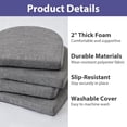 thumbnail image 2 of Chair Cushions for Dining Chairs with Ties and Removable Cover, Dining Kitchen Chair Pads with Non-Slip Bottom, High-Resilience Indoor Seat Cushions, 16'' x 16'' x 2'', Set of 4, Dark Grey, 2 of 14