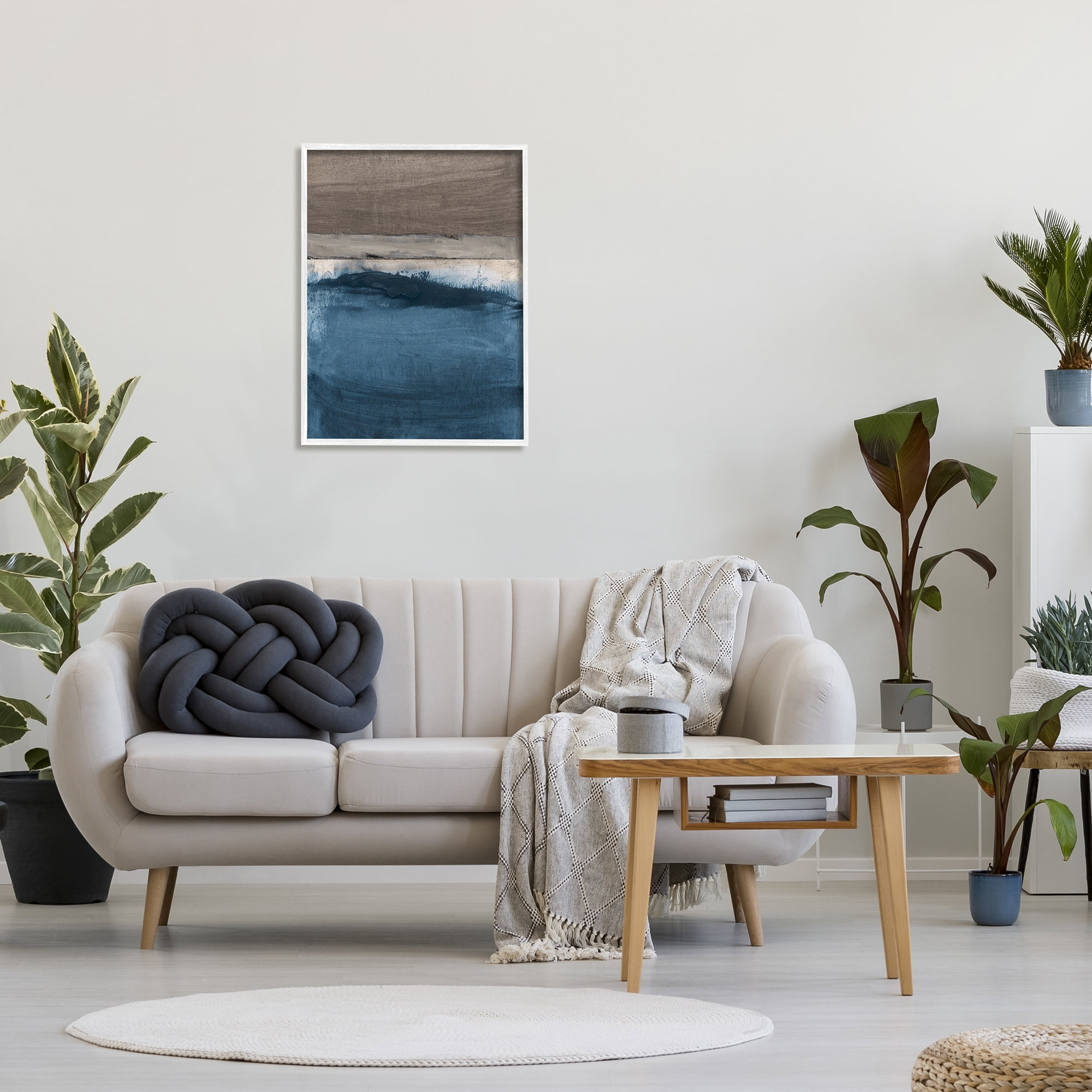 Stupell Midnight Sky Murky Abstract Painting Abstract Painting White Framed Art Print Wall Art
