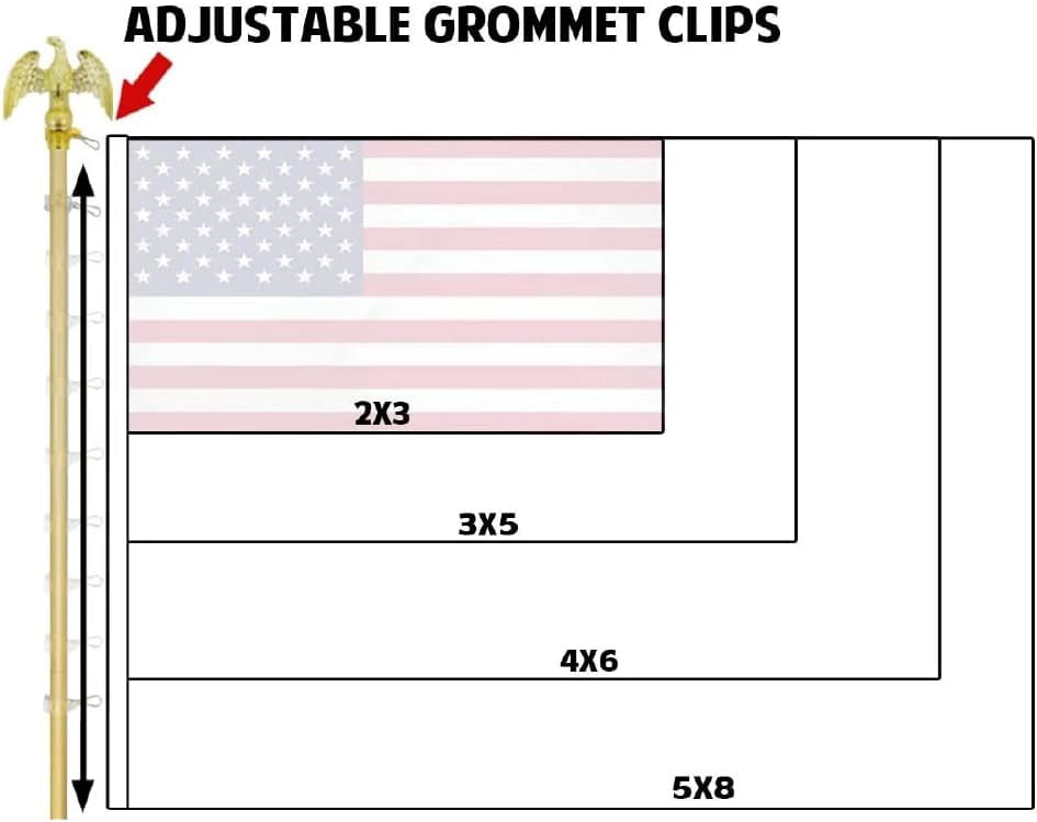 8ft Aluminum Flag Pole (Eagle Top)
