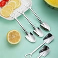 thumbnail image 5 of Creative Shovel Shaped Stainless Spoon,Retro Sapper Shovel Dessert Spoon Ice Cream Cake Yogurt, Coffee Spoon Tea Stirring Spoon, Food-Grade 304 Stainless Steel Home Restaurant, 1 Spoon, 5 of 9