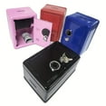 thumbnail image 4 of SNNROO 1pc Safe Bank  Mini Locker Small Safe Storage Box Piggy Bank With Combination Lock And Key  Home Safe  Personal Safe For Home Documents  Money Jewelry  Valuables 7” H X 4.7” Lx 3.9, 4 of 12