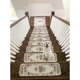 thumbnail image 1 of Benissimo Mirage Collection Modern, Printed Design Vibrant and Soft Stair Treads, Pack of 13 (0'9"x2'8") + 1 (2'7"x2'7") | Beige, 1 of 3