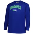 thumbnail image 2 of Men's Fanatics Royal Seattle Seahawks Big & Tall Throwback Thermal Long Sleeve T-Shirt, 2 of 3