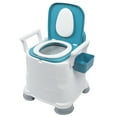 thumbnail image 1 of Bedside Commode, Height Adjustable Portable Toilet with Arms and Backrest, Safety Frame Raised Toilet  with Bucket, Heavy Duty Adult Potty Chair for Elderly, Seniors, Disabled, 1 of 7