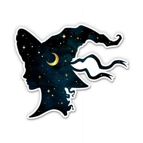 Beautiful Witch Celestial Magical - 3" Vinyl Sticker - For Car Laptop I-Pad Phone Helmet Hard Hat - Waterproof Decal