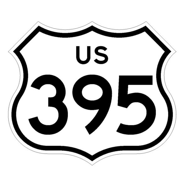 US Route 395 Metal Sign Decal Highway Sign Road Sign Size: 12"x 12"