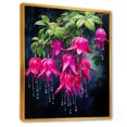 thumbnail image 2 of Designart "Black And Pink Blooms Of Fuchsia Flowers I" Fuschia Floater Framed Wall Decor, 2 of 5