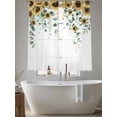 thumbnail image 5 of Sunflower Sheer Curtains 72 Inch Length 2 Panels Set Window Treatments, Yellow Floral Eucalyptus Leaves Watercolor Rod Pocket Semi Curtains for Living Room/Bedroom/Kitchen Décor, 104"W x 72"L, 5 of 7