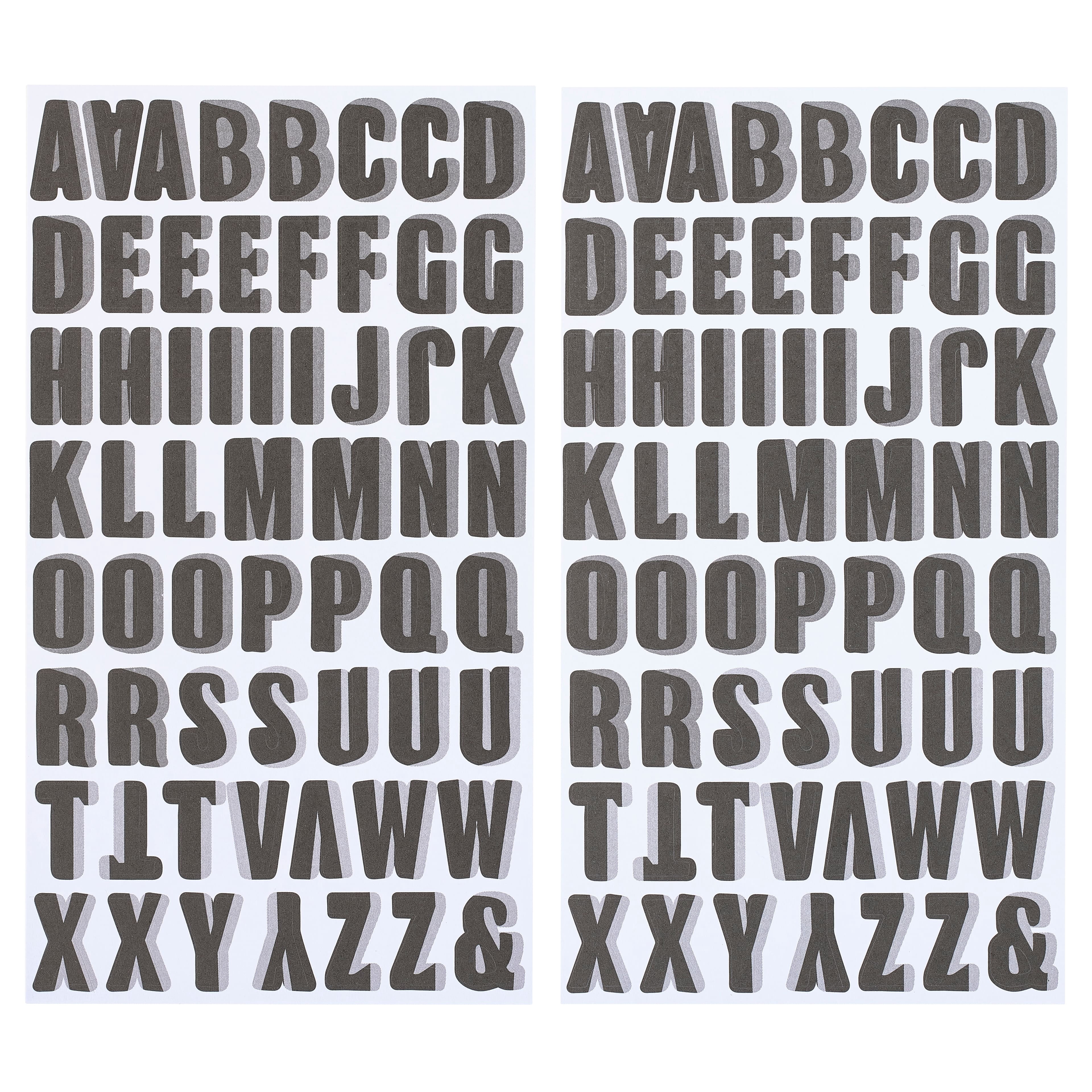 Recollections Black Block Alphabet Stickers with Gray Shadow, 12 Packs: 120 ct. (1440 total)