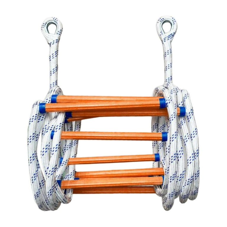 Fire Escape Ladder Soft Rope, Reusable Kids Adults Fire Evacuation Ladder  Fast to Deploy for Climbing Outdoor Residential Building Hotel Home , 5m 