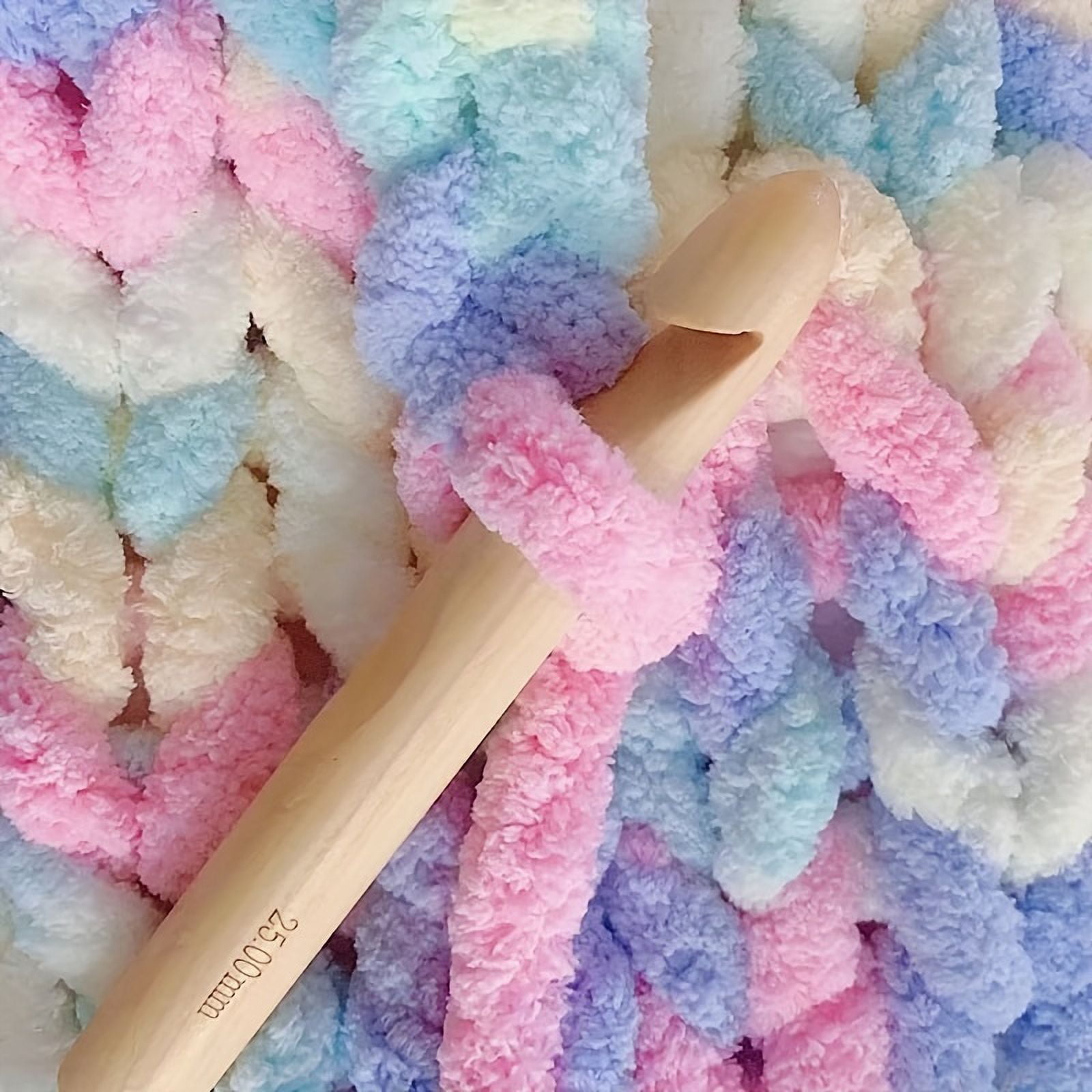 Buy 1 Get 1 Free, total of 2 Pcs Giant Super Soft Chunky Chenille Yarn - Bulky Polyester for Cozy Blankets, Home Decor Projects, and Knitting - Fluffy, Vibrant, and Easy to Work With, 250g per Piece