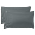 thumbnail image 1 of Funda de Almohada de Microfibra con Cierre de Cremallera, Juego de 2 Suaves Transpirables Fundas Almohadas con Bordado - Gris Oscuro, 51x91cm, 1 of 6