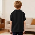 thumbnail image 7 of Tdoqot Boys Waffle Knit Polo Shirts- Short Sleeve Summer Loose Fit Casual Kids Performance Shirts Black Size 4, 7 of 7