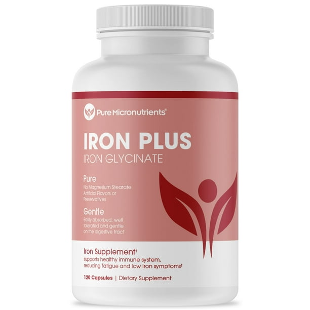 Iron Supplement for Women & Men, Natural Ferrous Chelate, Bisglycinate 25mg + Vitamin C, B6, B12