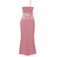 thumbnail image 5 of Robe en Satin Grande Taille pour Femmes Élégante Soirée Fête Mariage, 5 of 5