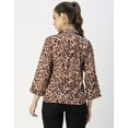 thumbnail image 4 of Moomaya Long Sleeve Shirt Collar Printed Top - Women's Stylish Georgette Top, 4 of 9
