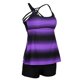 thumbnail image 1 of Rayas de Mujer Modesta de Las Mujeres Tankini Tankini Traje de Baño Acolchado Push Up Bro Boyshorts Swimsuit Beachwear Purple 3XL Sunnimix traje de baño tankini para mujer, 1 of 8